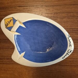 Vintage Atomic Tray Blue White